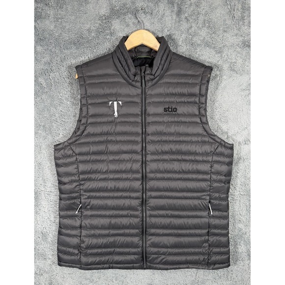 Stio Pinion Goose Down Puffer Vest Mens XL Gray Pertex Insulated Hiking Outdoor